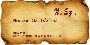 Nuszer Szilárd névjegykártya